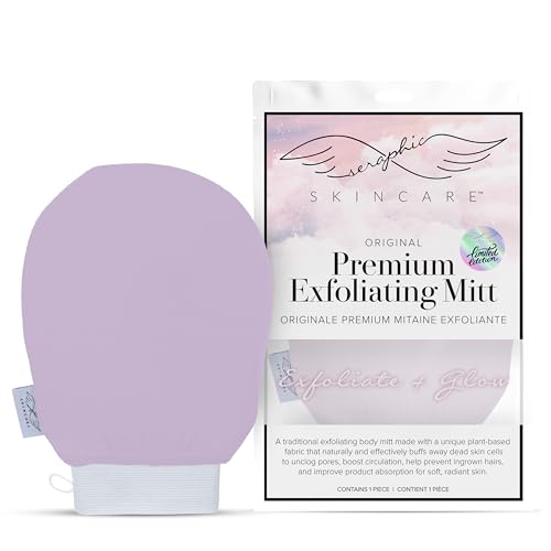 Lavender Exfoliating Mitt - Korean Body Scrub Glove for Soft Skin