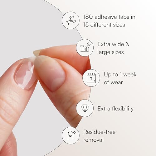 Doonails Extra Strong Nail Tabs for Press On Nails - Waterproof & Ultra-Thin, 180 Count