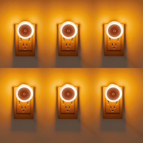 KINUR 6 Pack LED Night Lights with Dusk to Dawn Sensors
