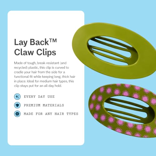 Gimme Beauty Medium Hair Claw Clip - 2 Count, Starburst/Macha