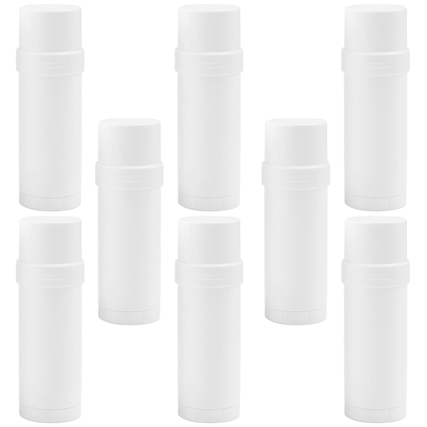 Cositina 60ml/2oz Plastic Deodorant Containers Round Twist Up Empty Bottles Refillable Stick Deodorant Tubes for Heel Balm Lotion Bar Crayon DIY Lipstick - 8 Pack