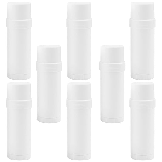 Cositina 60ml/2oz Plastic Deodorant Containers Round Twist Up Empty Bottles Refillable Stick Deodorant Tubes for Heel Balm Lotion Bar Crayon DIY Lipstick - 8 Pack