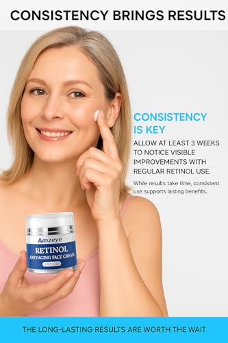 Retinol Face Cream with Hyaluronic Acid & Snail Mucin - Anti-Aging Moisturizer for Women & Men, 1.7oz