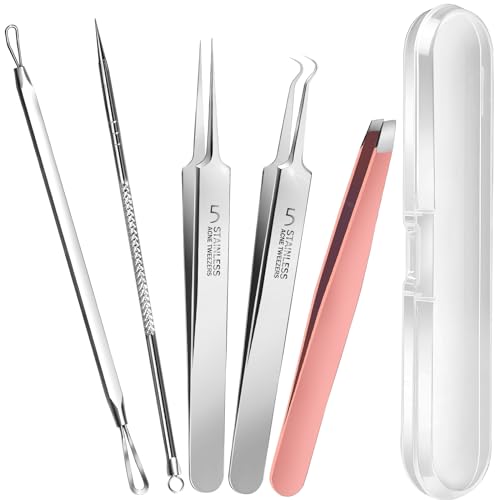 Teenitor Blackhead Remover Tool Kit – 4 Stainless Steel Extractors