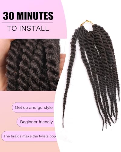 10-Inch Senegalese Twist Crochet Hair - Pre-Looped Havana Braids