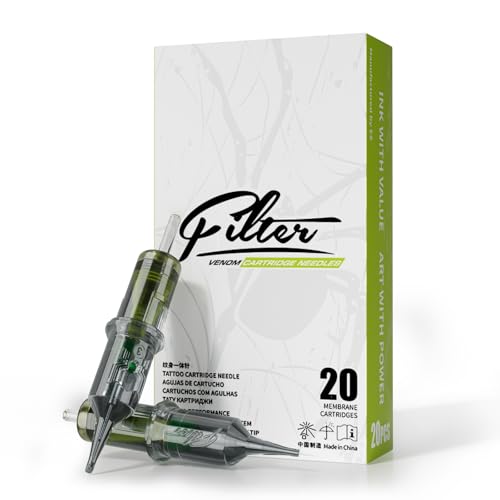 Filter Venom #12 18RS Round Shader Tattoo Cartridge Needles - 20 Pack