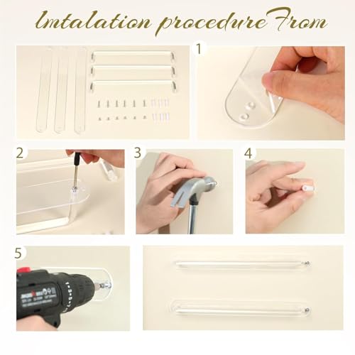 Acrylic Claw Clip Organizer - Clear 4PCS Wall Storage for Hair Clips