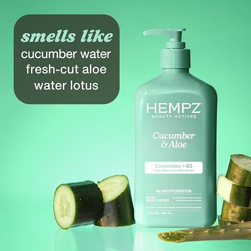 Hempz Cucumber & Aloe Body Lotion - 17 Fl Oz Daily Moisturizer