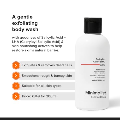 Salicylic Acid Body Wash for Acne & Exfoliation - 6.76 Fl Oz