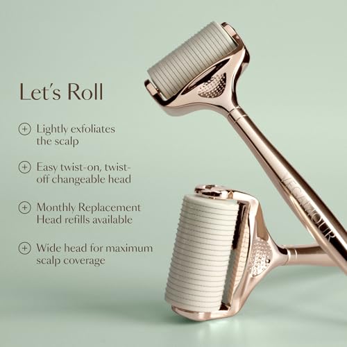 VEGAMOUR GRO+ Advanced Dermaroller Replacement Head | 1,200 Microneedle 0.25mm Scalp Tool | Gently Exfoliates the Scalp | (No Handle, Replacement Head Only)