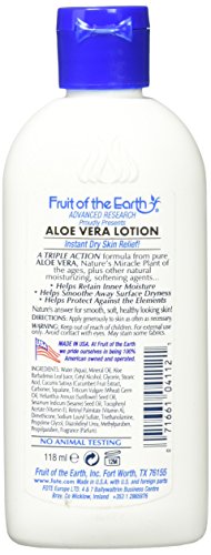 Fruit of the Earth Aloe Vera Gel - 4 oz. for Dry Skin Relief