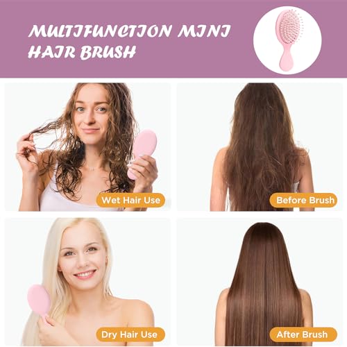Bituemly Mini Hair Brush - Portable Detangling Brush for All Hair Types