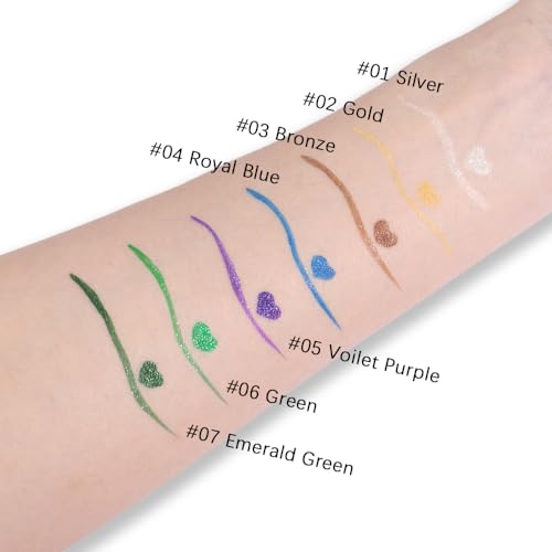 evpct 1Pcs Royal Blue Glitter Liquid Eyeliner - Shimmer-04# Metallic Face & Eye Makeup