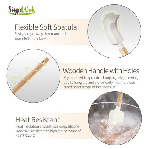Silicone Spatula Set - 5 Piece Nonstick Kitchen Utensils