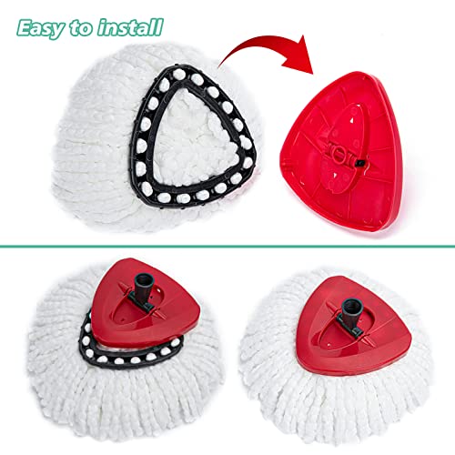 4-Pack Microfiber Spin Mop Replacement Heads for Cedar EasyWring