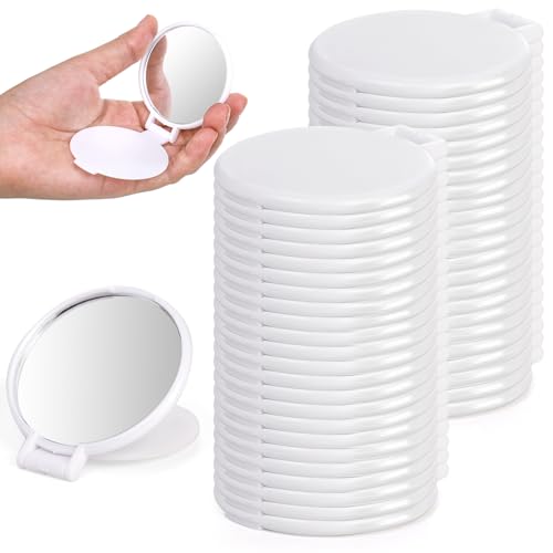 ZOOFOX 50-Piece Mini Round Makeup Mirrors, 2.7" x 2.4" for Travel