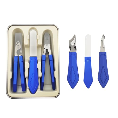3-Piece Anti-Splash Eagle Beak Nail Clipper Set for Thick Ingrown Toenails