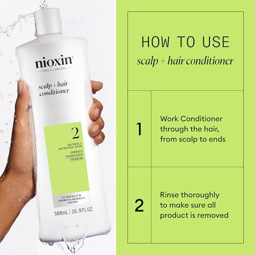NIOXIN System 2 Scalp + Hair Thickening Conditioner for Natural Hair with Progressed Thinning | Boost Hair Density with Niacinamide & Biotin | Refreshed Scalp with Healthy Shine