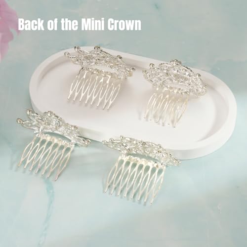 Mini Tiaras Crown with Hair Comb Tiara Bulk Princess Crystal Shiny