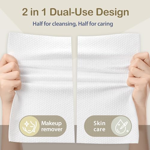 Ourmed Life Disposable Face Towels, Lint-Free Pearl Textured Cloths, 60 Ct