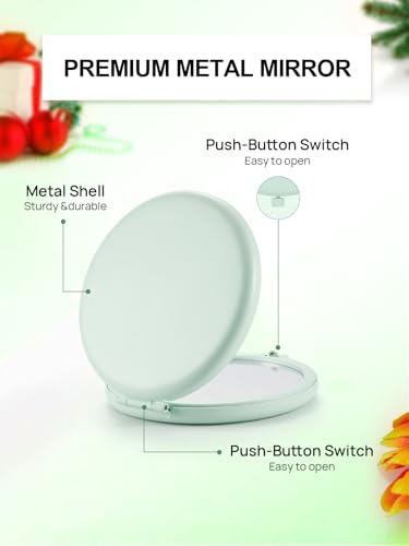 Getinbulk Cyan Compact Mirror 1x/2x Pocket Mirror - 2.5in Diameter, Blue