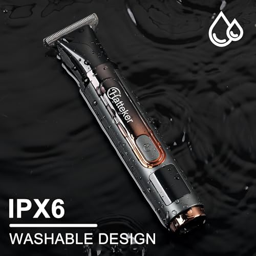 Hatteker Upgraded Mens Electric Back Shaver Body Grooming kit Body Trimmer Facial,Arm,Chin Beard Trimmer Cordless Hair Clipper with Adjustable Extension Handel Waterproof LED Display