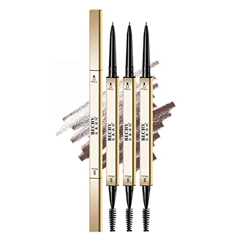 BECHY Waterproof Eyebrow Pencil Set - 3 PCS Microblading Dark Brown