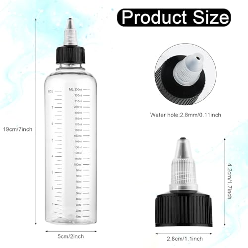Hair Dye Applicator Bottles 8.5oz - 2 Pack with Graduated Scale