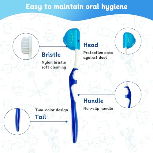 Orthodontic Dental Care Kit - 4 Soft Bristle Toothbrushes & Flosser