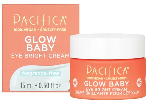 Pacifica Glow Baby Eye Bright Cream – Brightening Under Eye Cream with Vitamin C & Caffeine for Dark Circles
