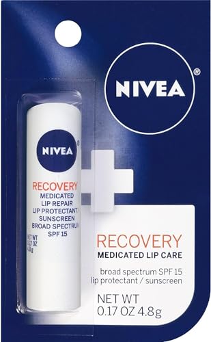 Nivea Medicated Lip Care SPF 15 - Hydrating Lip Balm with Recovery Formula, 0.17 oz