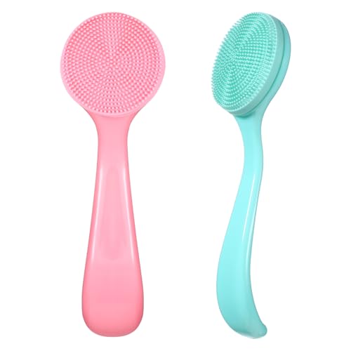 2-Pack Silicone Facial Cleansing Brush Set - Exfoliating Scrubbers