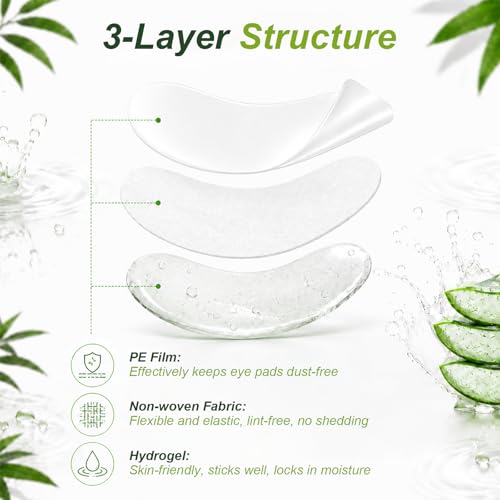 Tifanso Grey 130 Pairs Lint-Free Hydrogel Under Eye Pads for Eyelash Extensions