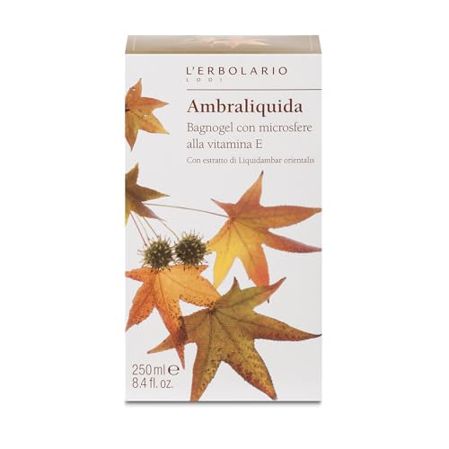 L'Erbolario Ambraliquida Shower Gel with Vitamin E & Liquidambar, 8.4 oz