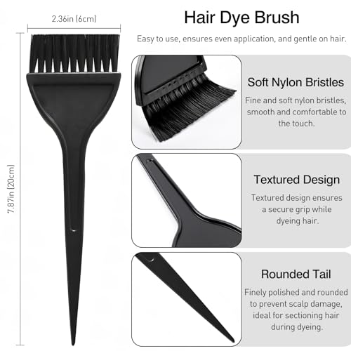 4-Piece Hair Highlighting Kit - Nylon Combs & Brush for Salon Use