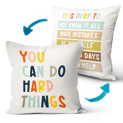 You Can Do Hard Things Throw Pillow Cover 18x18 Inch