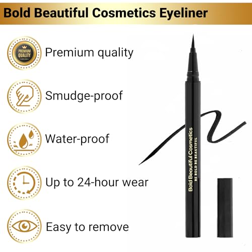 Waterproof Liquid Eyeliner Pen with Precise Brush Tip - Black, 1 Count