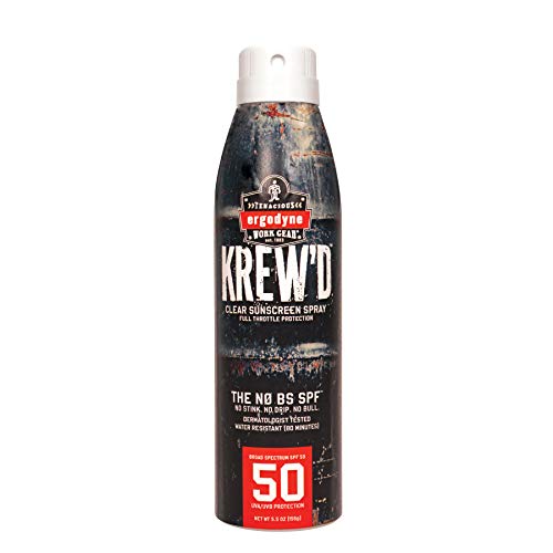 Ergodyne KREW’D 6353 SPF 50 Sunscreen Spray, 5.5oz Water-Resistant