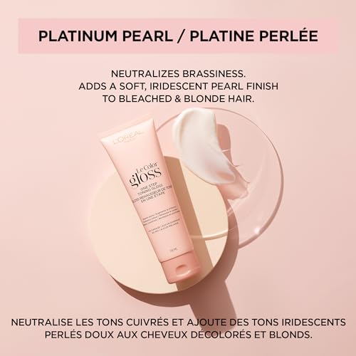 L'Oreal Paris Le Color Gloss Toning Hair Gloss for Bleached Hair, Platinum Pearl, 4 oz