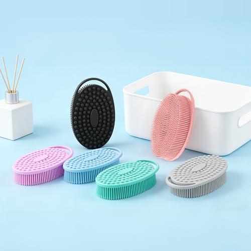 Silicone Body Scrubber Set - 2 Pcs Exfoliating Loofah for All Skin Types