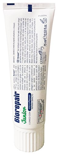 Biorepair Junior Toothpaste for 7-14 Years, Fluoride Free, 75ml (2 Pack)