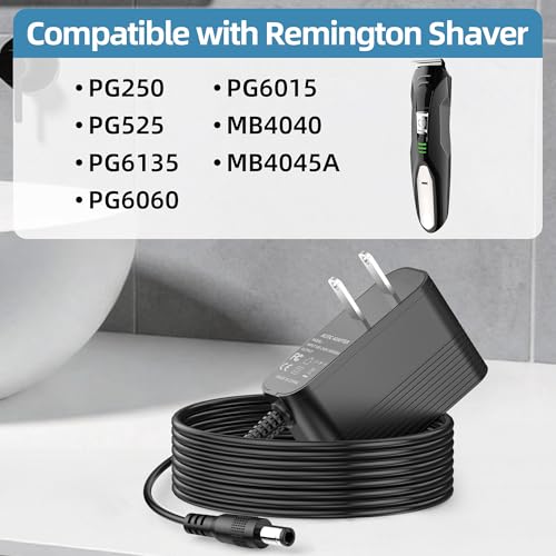 Remington Shaver Power Cord Charger Replacement for PG250 PG525 PG6025 MB4040