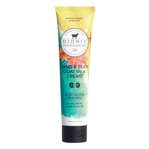 Dionis Goat Milk Lotion for Dry Skin, Water Flowers & Sea Salt - 3.3 oz Moisturizing Cream