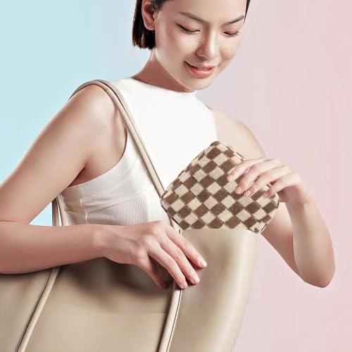 FFpaw Brown 3-Piece Makeup Bag Set for Women - Travel & Organizer