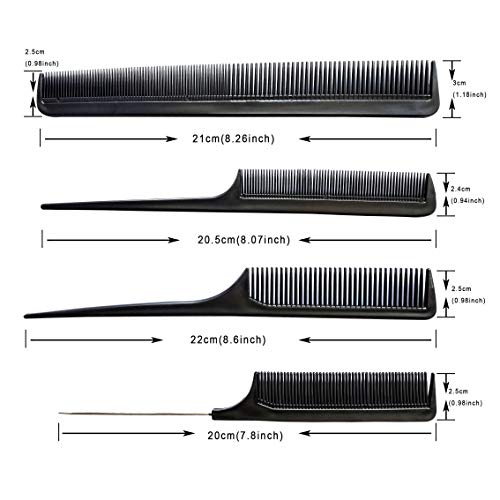 10-Piece Professional Black Hair Combs Set for Styling & Cutting