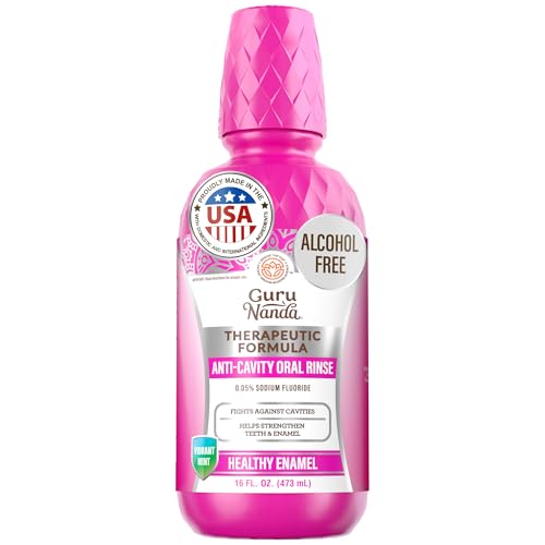 GuruNanda Alcohol-Free Mint Mouthwash with Fluoride 16 oz - Daily Oral Care