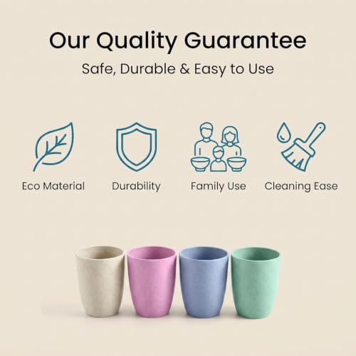 Unbreakable Plastic Toothbrush Cup Set - 4 Pack Bathroom Travel Organizer