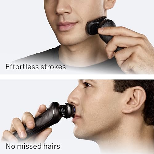 Braun Series 5 Electric Shaver for Men, Wet & Dry Foil Razor, Precision Trimmer Attachment, Body Groomer Attachment, Charging Stand, Travel Case, Black 5155cs