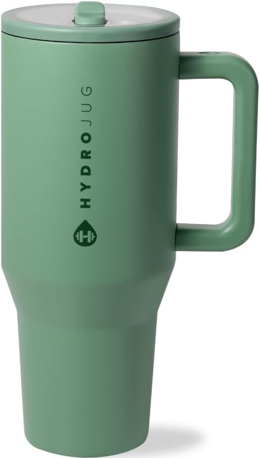 HydroJug 32 oz Insulated Water Bottle - Leak Resistant with Handle & Flip Straw | Pink Sand