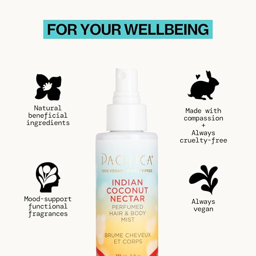 Pacifica Indian Coconut Nectar Hair & Body Mist - Vegan & Paraben-Free 5 Fl Oz